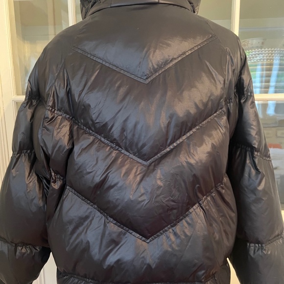 7 Seven For All Mankind Down Black Coat, Medium, Long, Hood, Super Warm! - Picture 9 of 13